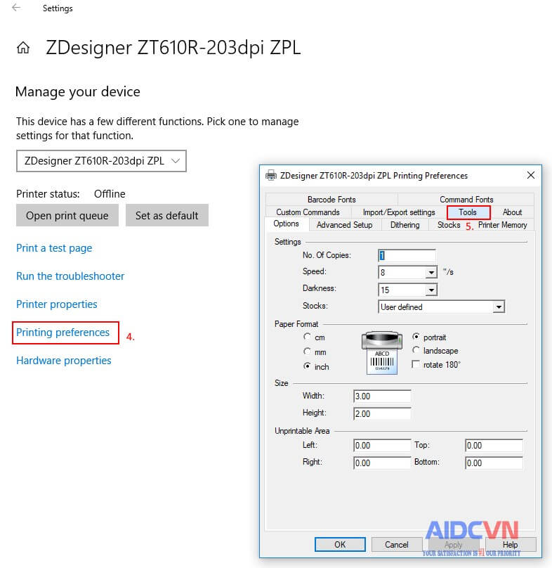 Gửi lệnh .ZPL tới máy in mã vạch của Zebra bước 5